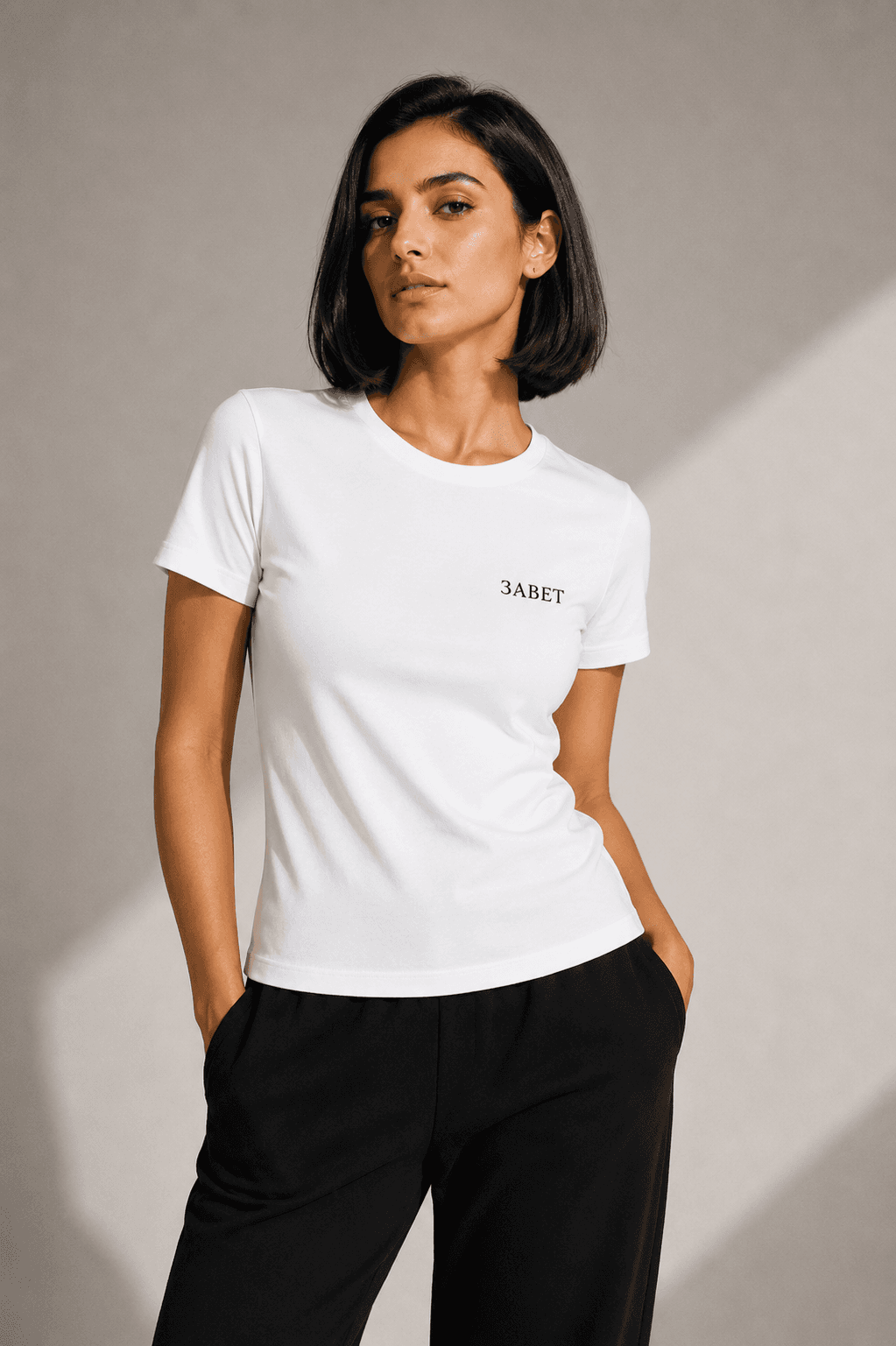 Regular fit majica - Bela