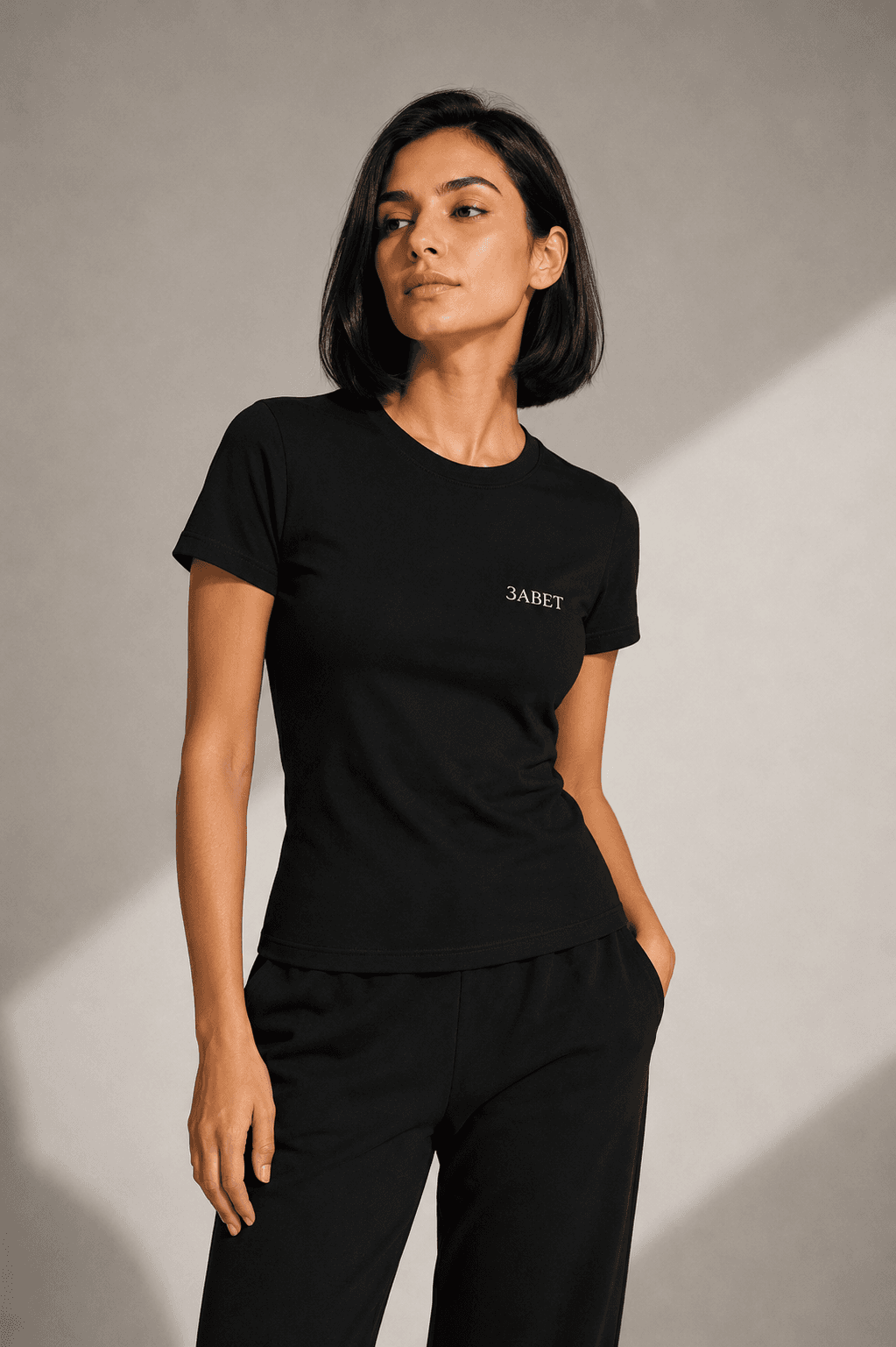 Regular fit majica - Crna
